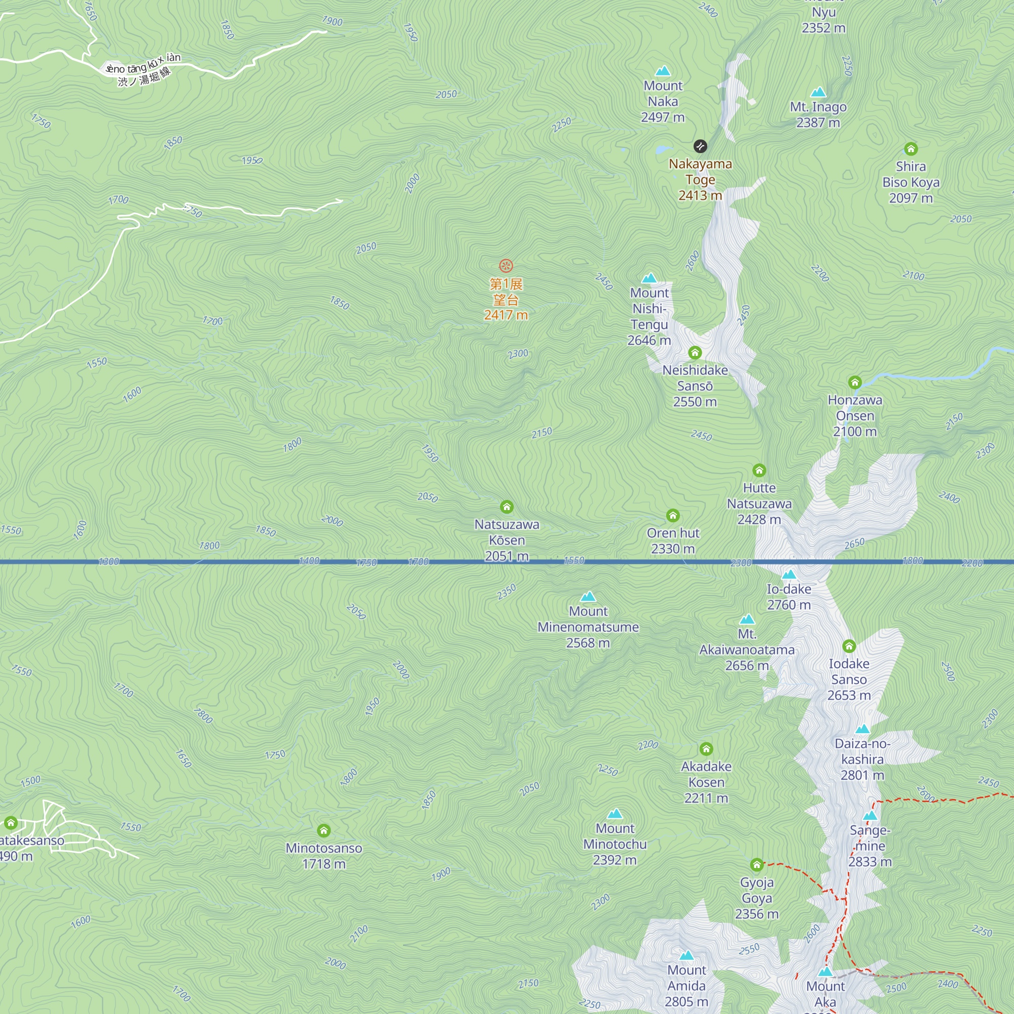 Natsuzawa Kōsen map