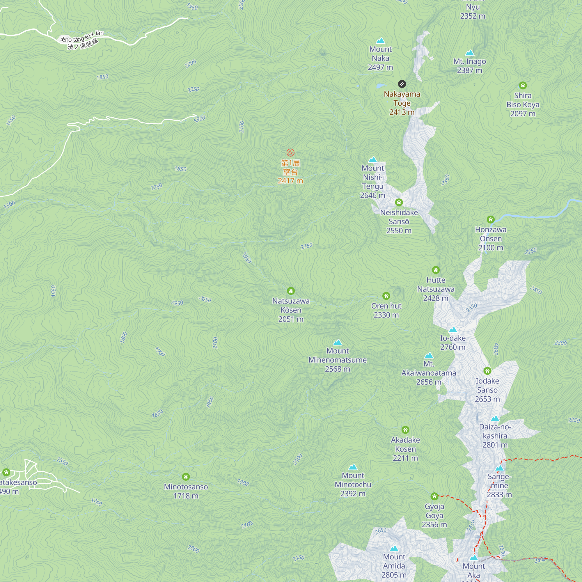 Natsuzawa Kōsen map