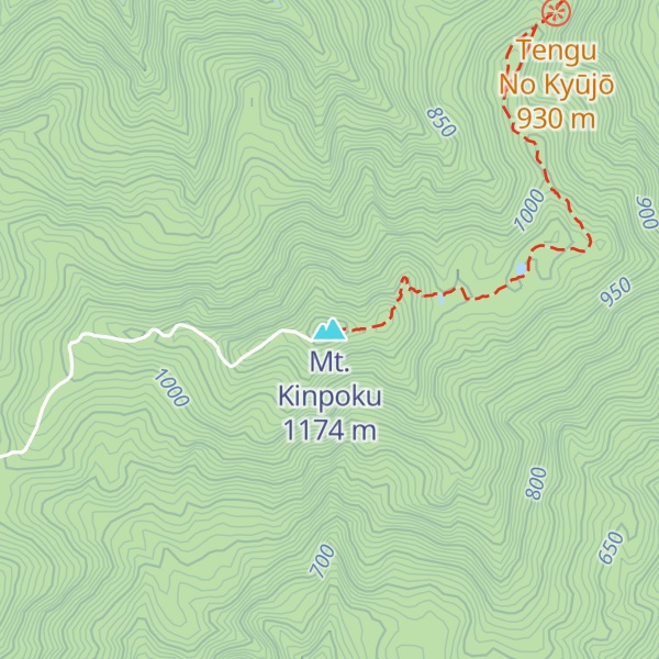 Map of Mt. Kinpoku