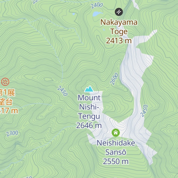 Map of Mount Nishi-Tengu
