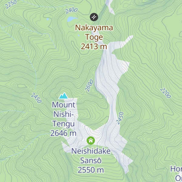Map of Mount Higashi Tengu