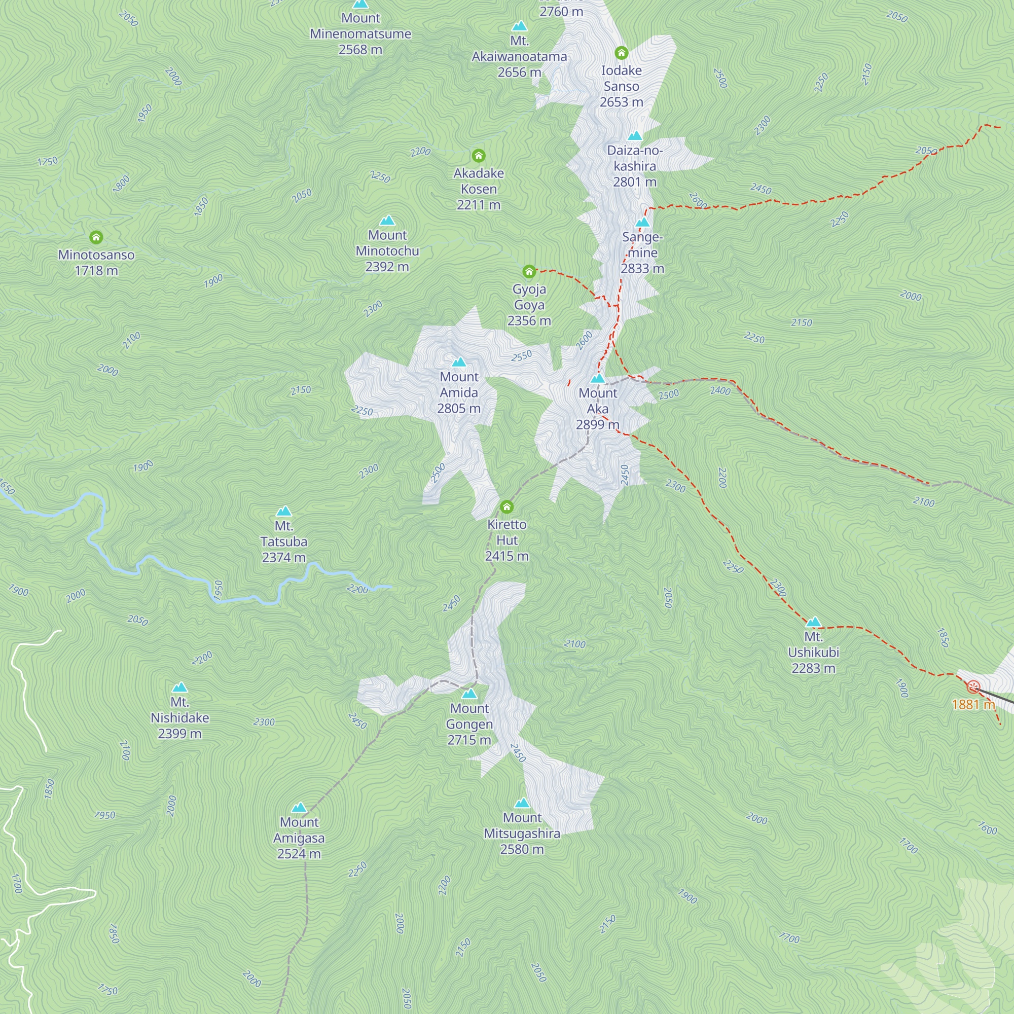 Kiretto Hut map