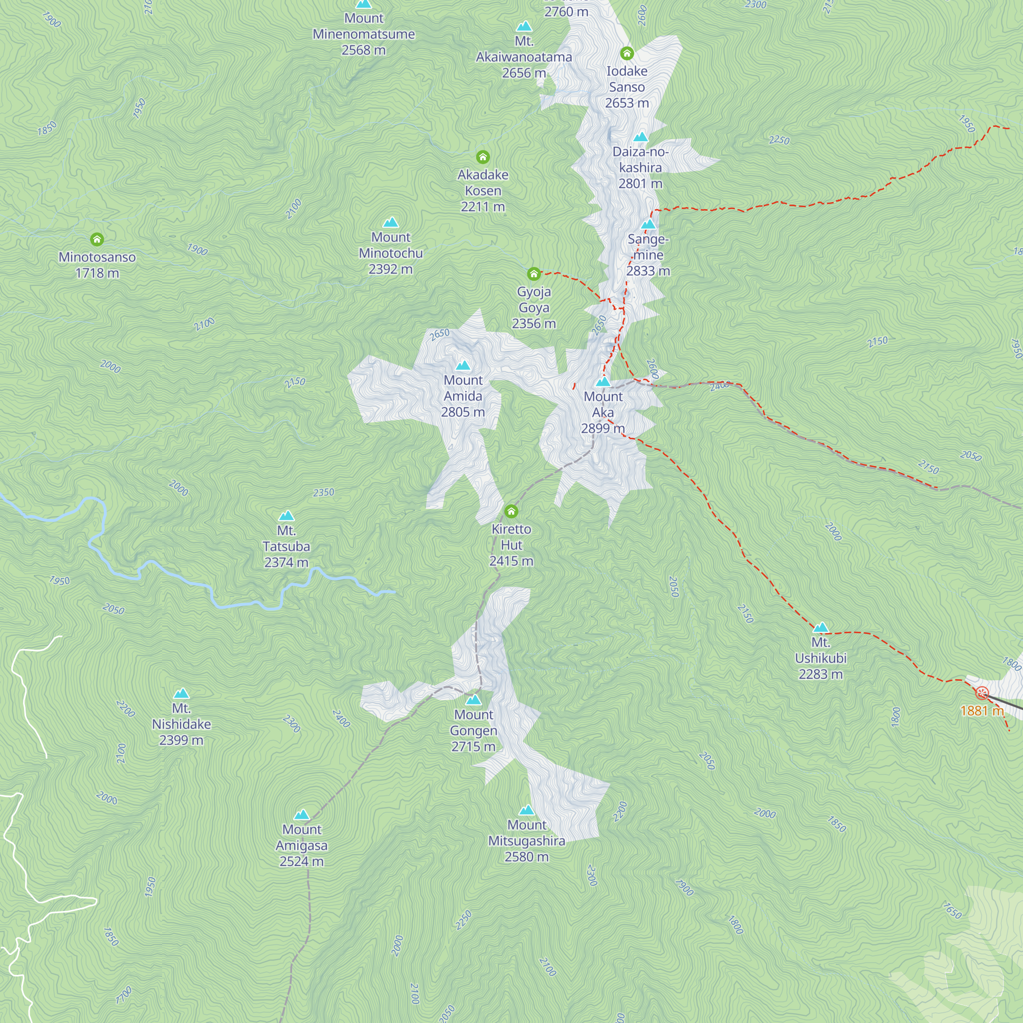 Kiretto Hut map