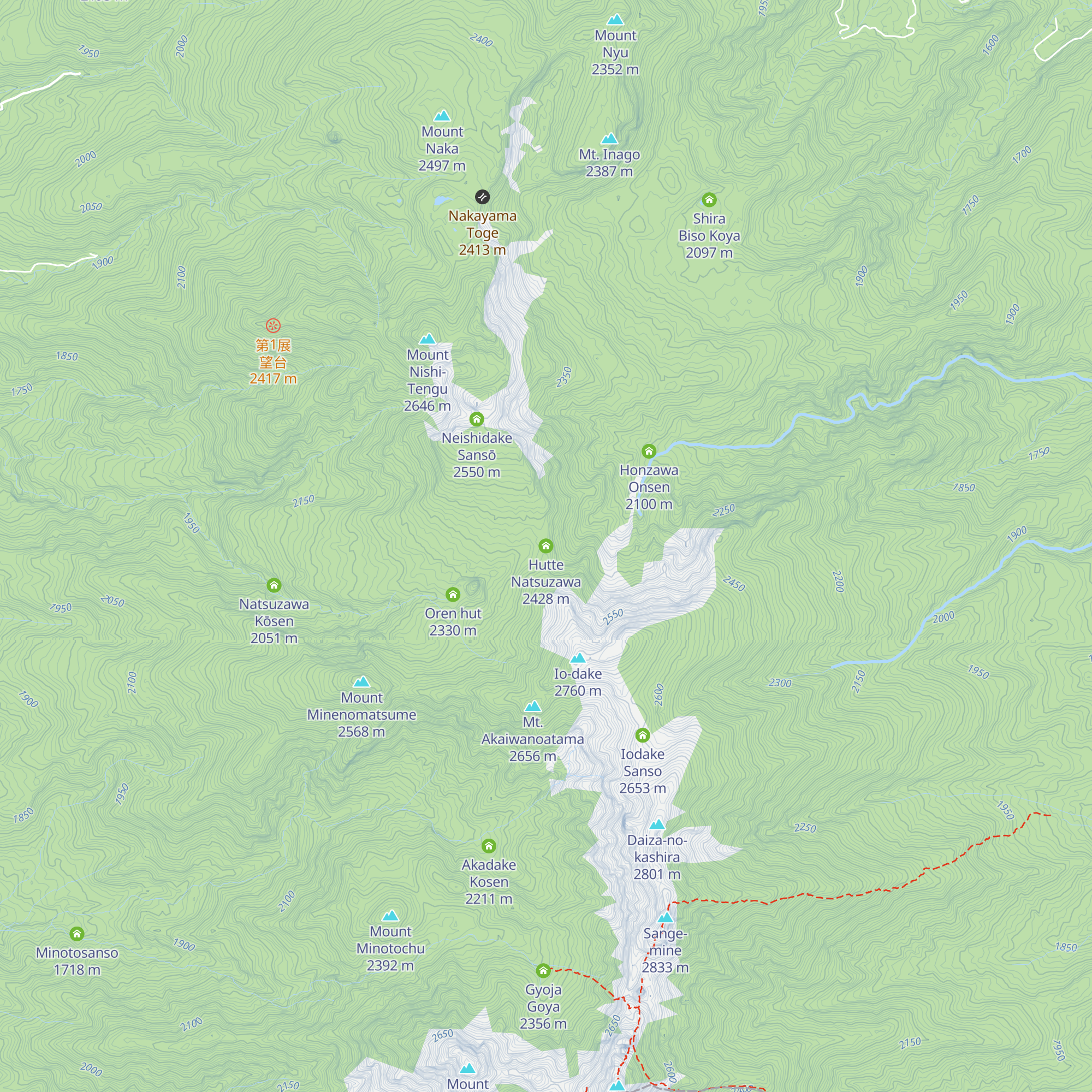 Hutte Natsuzawa map