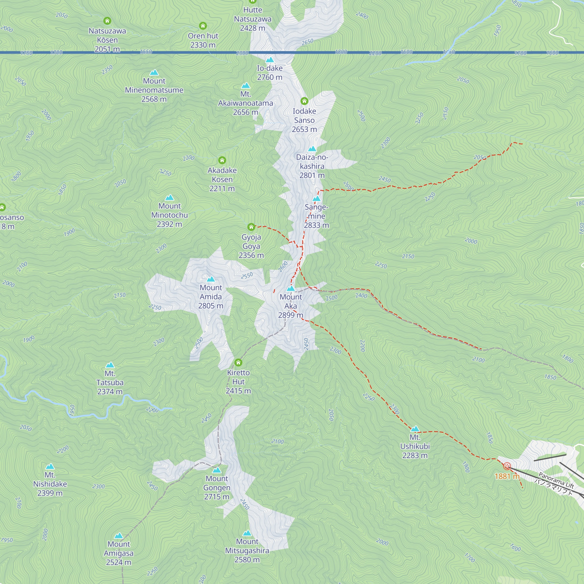 Aka Dake Chōjō Sansō map
