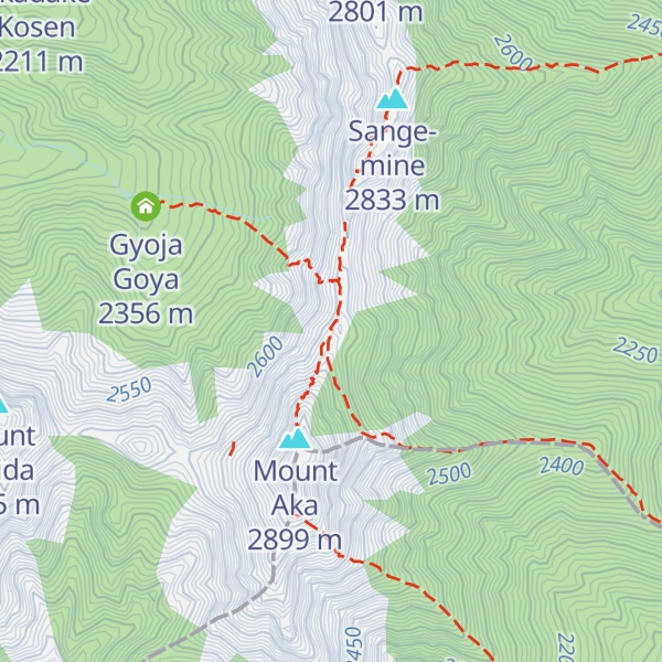 Map of Akadake Tenbōsō