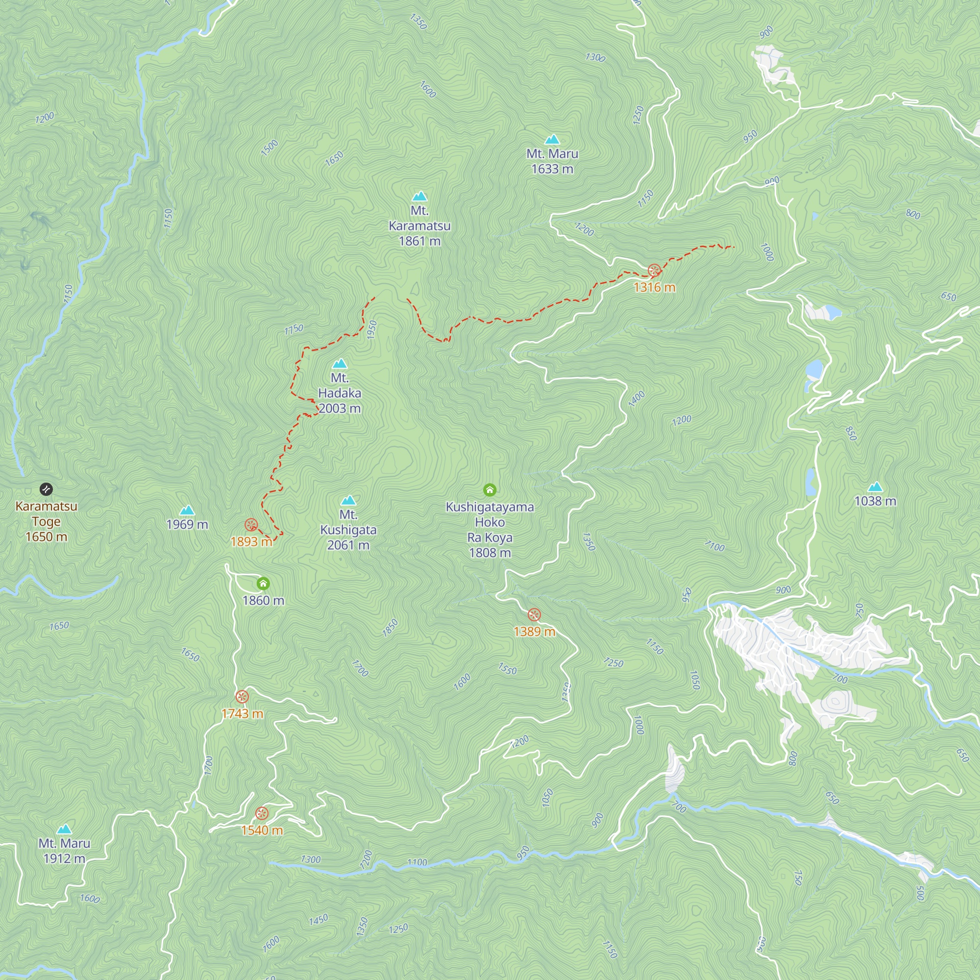 Kushigatayama Hoko Ra Koya map