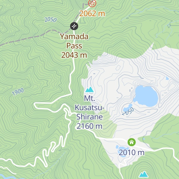 Map of Mt. Kusatsu-Shirane