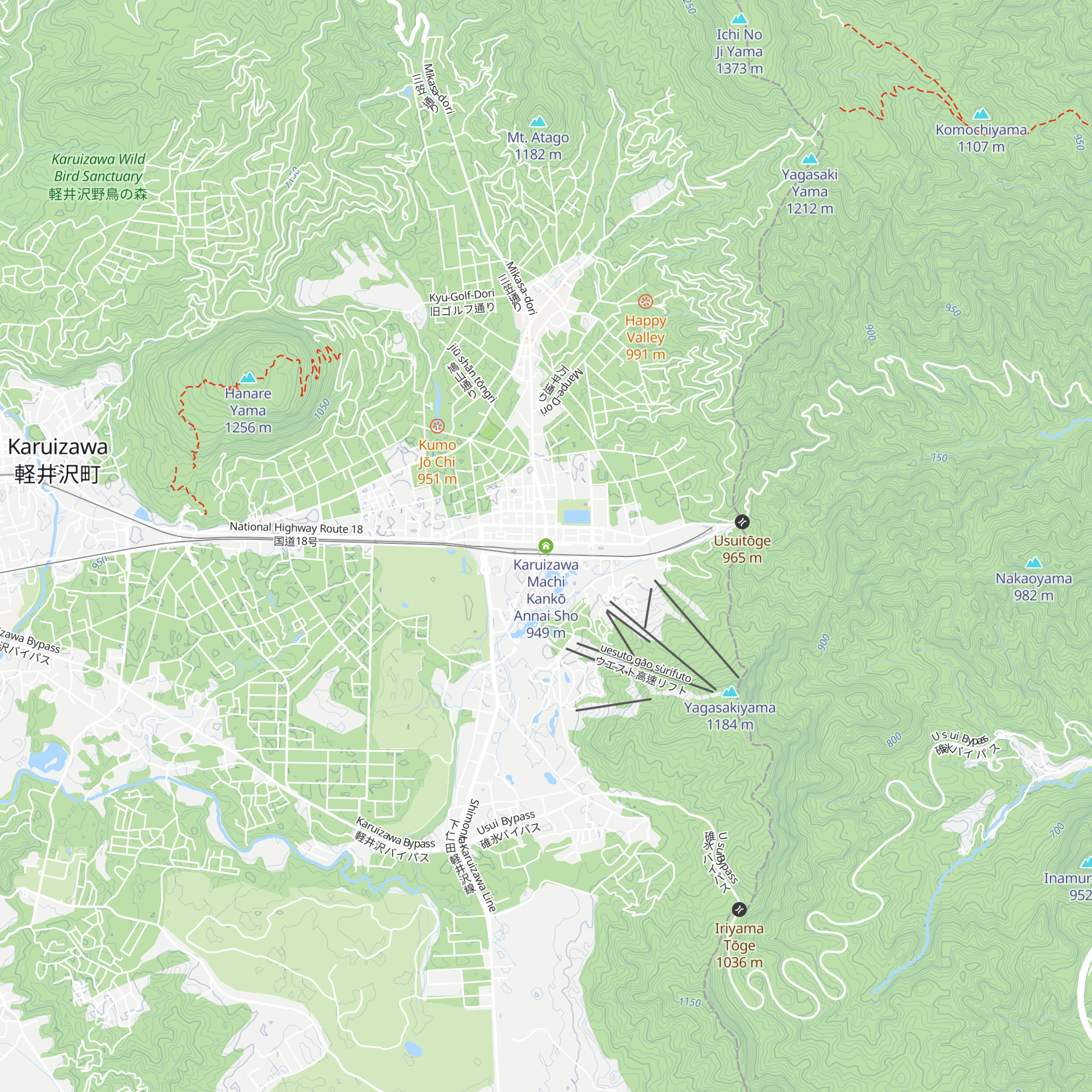 Karuizawa Machi Kankō Annai Sho map