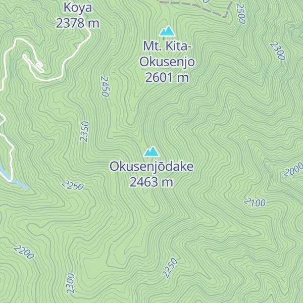 Map of Okusenjōdake