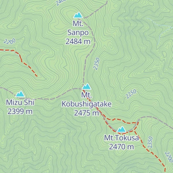 Map of Mt. Kobushigatake