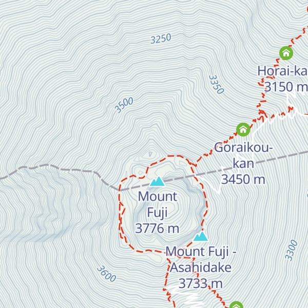 Map of Mount Fuji - Hakusandake