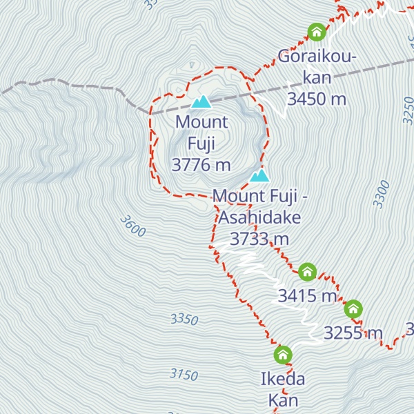 Map of Mount Fuji - Mishimagatake