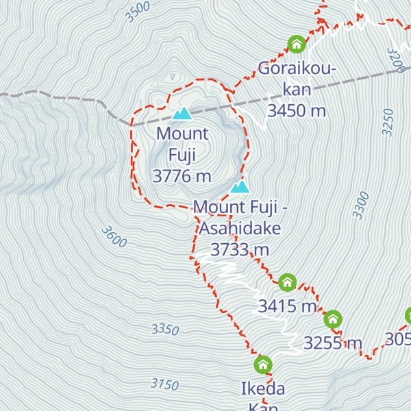 Map of Mount Fuji - Komagatake
