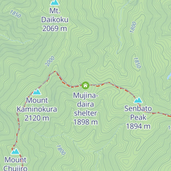 Map of Mujina-daira shelter