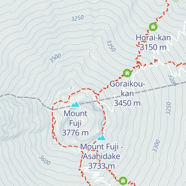 Map of Mount Fuji - Kusushidake