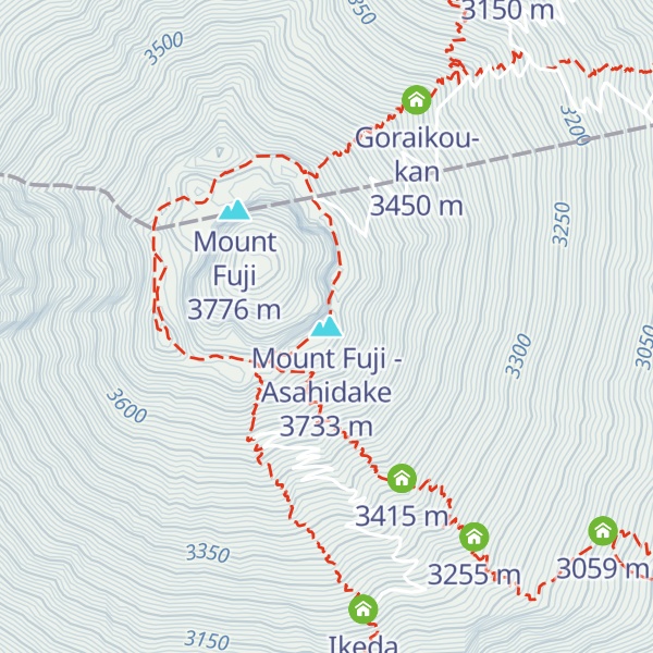 Map of Mount Fuji - Asahidake