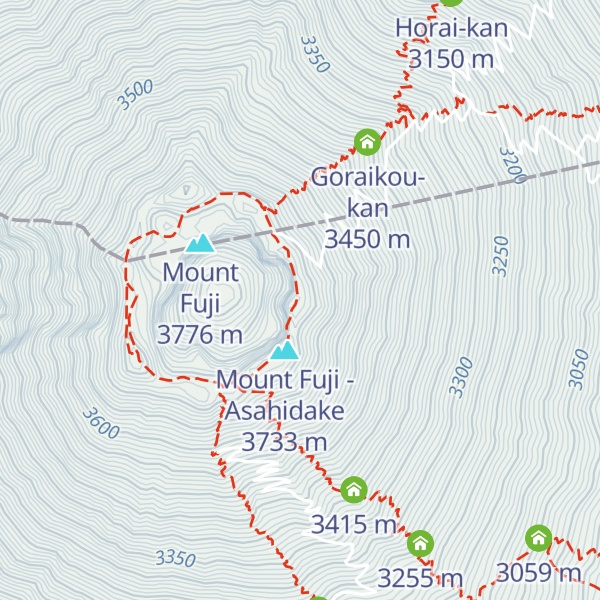 Map of Mount Fuji - Izugatake