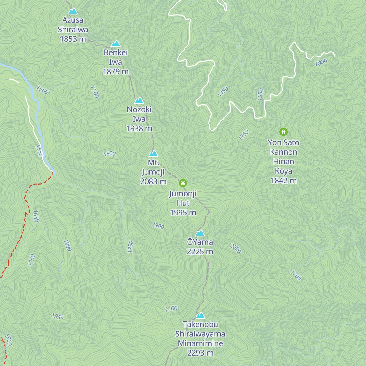 Jumonji  Hut map