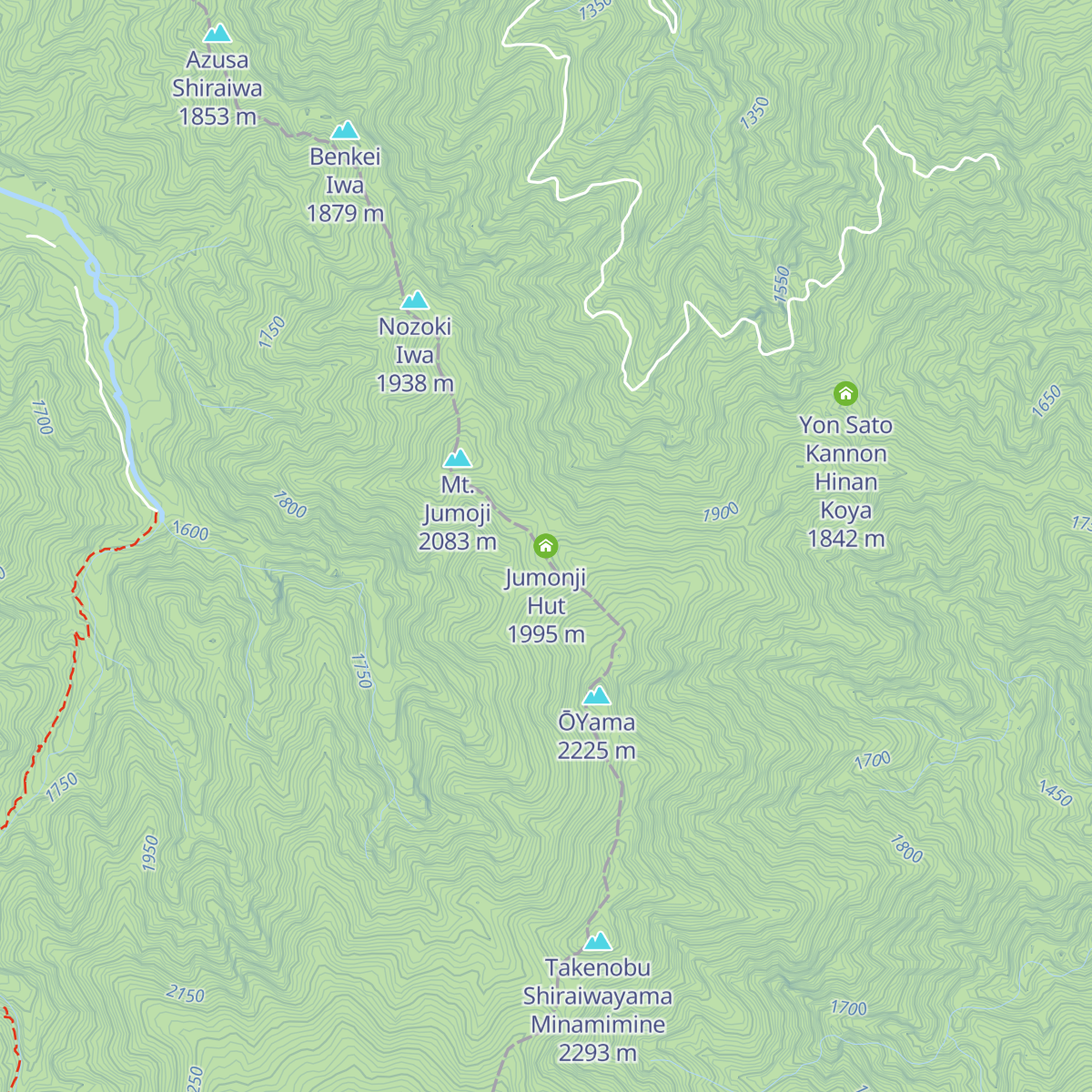 Jumonji  Hut map