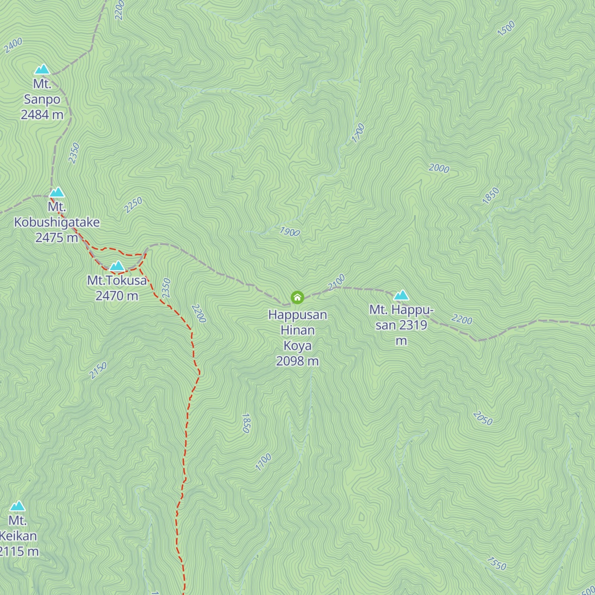 Happusan Hinan Koya map