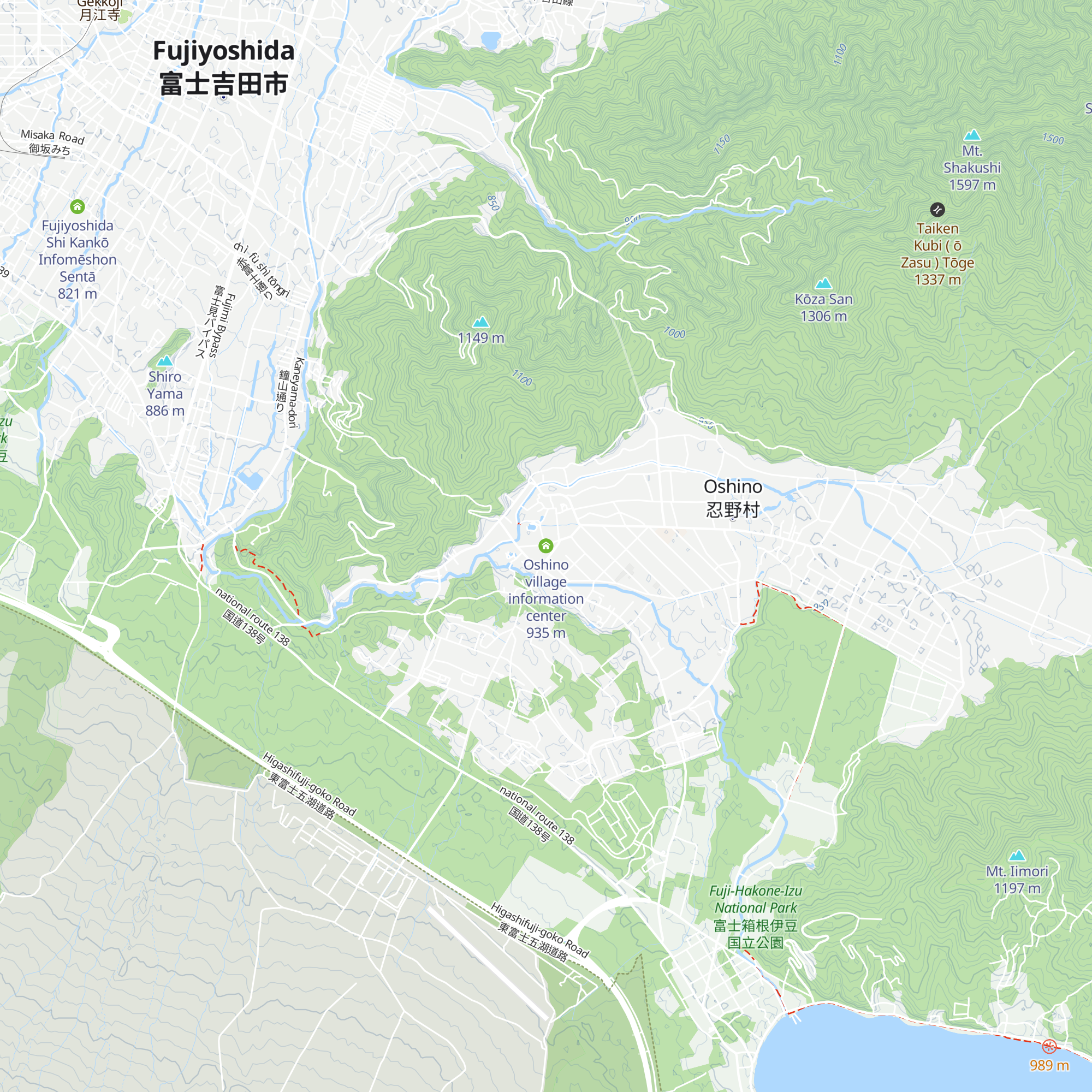 Oshino village information center map