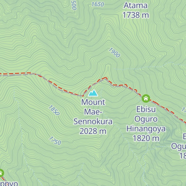 Map of Mount Mae-Sennokura