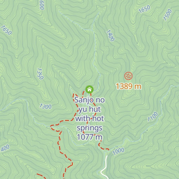 Map of Sanjo no yu hut with hot springs