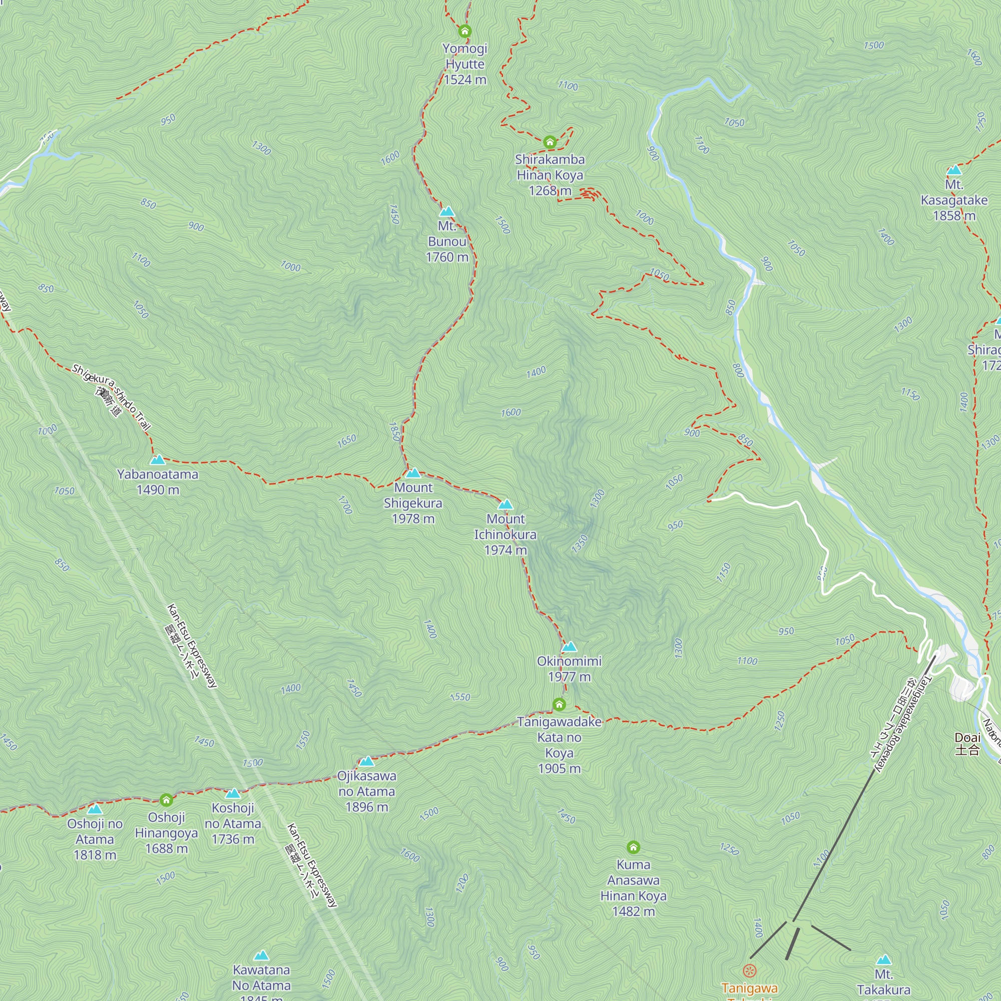 Ichinokuradake Hinan Koya map