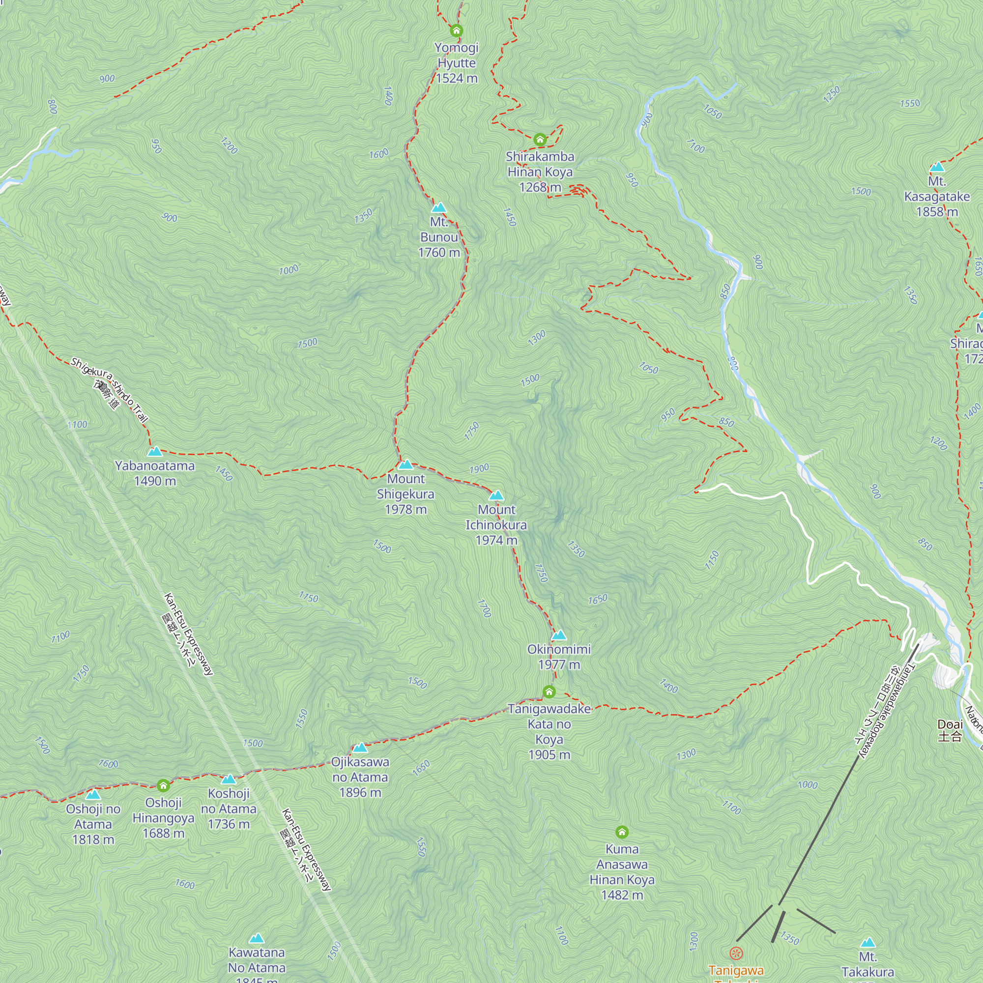 Ichinokuradake Hinan Koya map