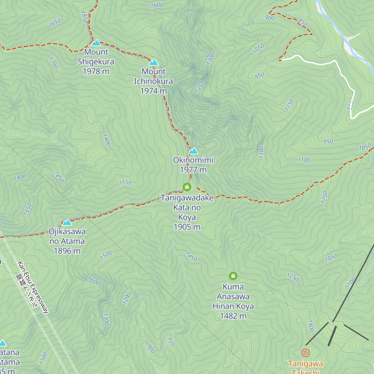 Tanigawadake Kata no Koya map
