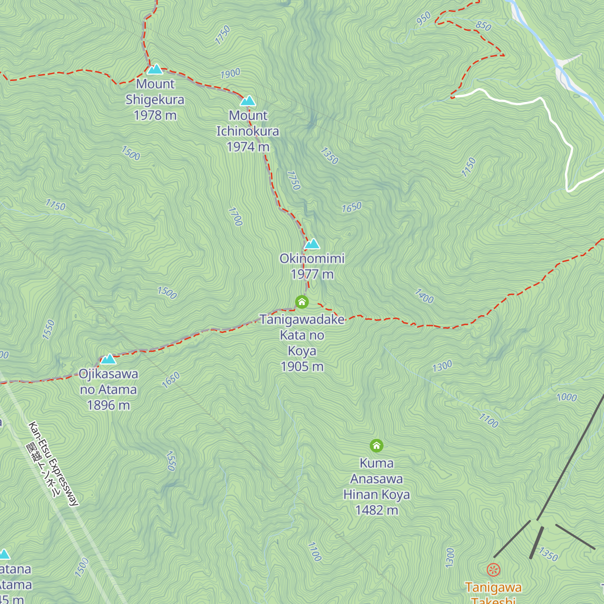Tanigawadake Kata no Koya map