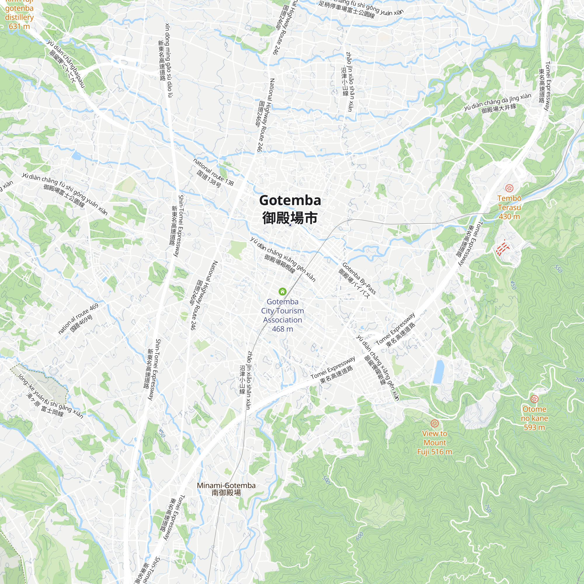 Mt. Fuji Gotemba Hakone Tourist Information map