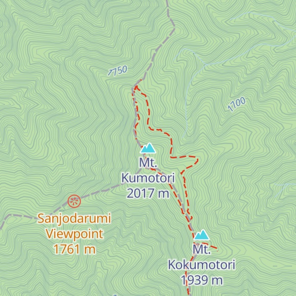 Map of Mt. Kumotori