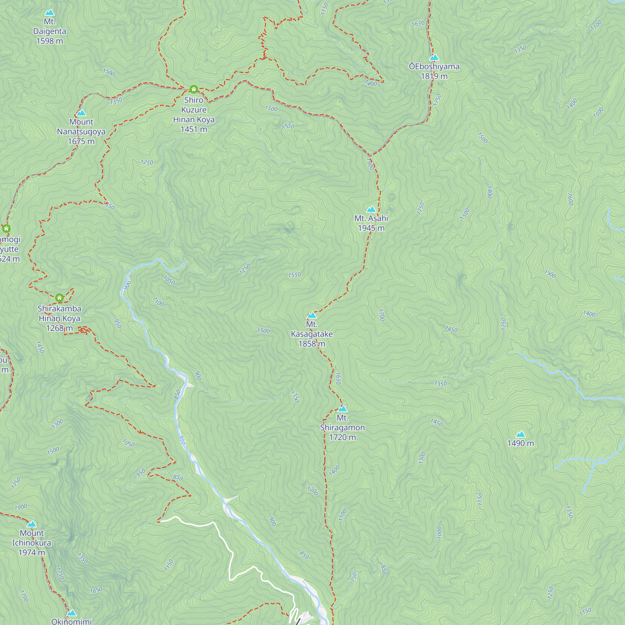 Kasagatake Hinan Koya map
