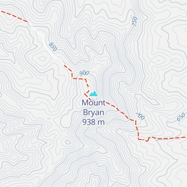 Map of Mount Bryan