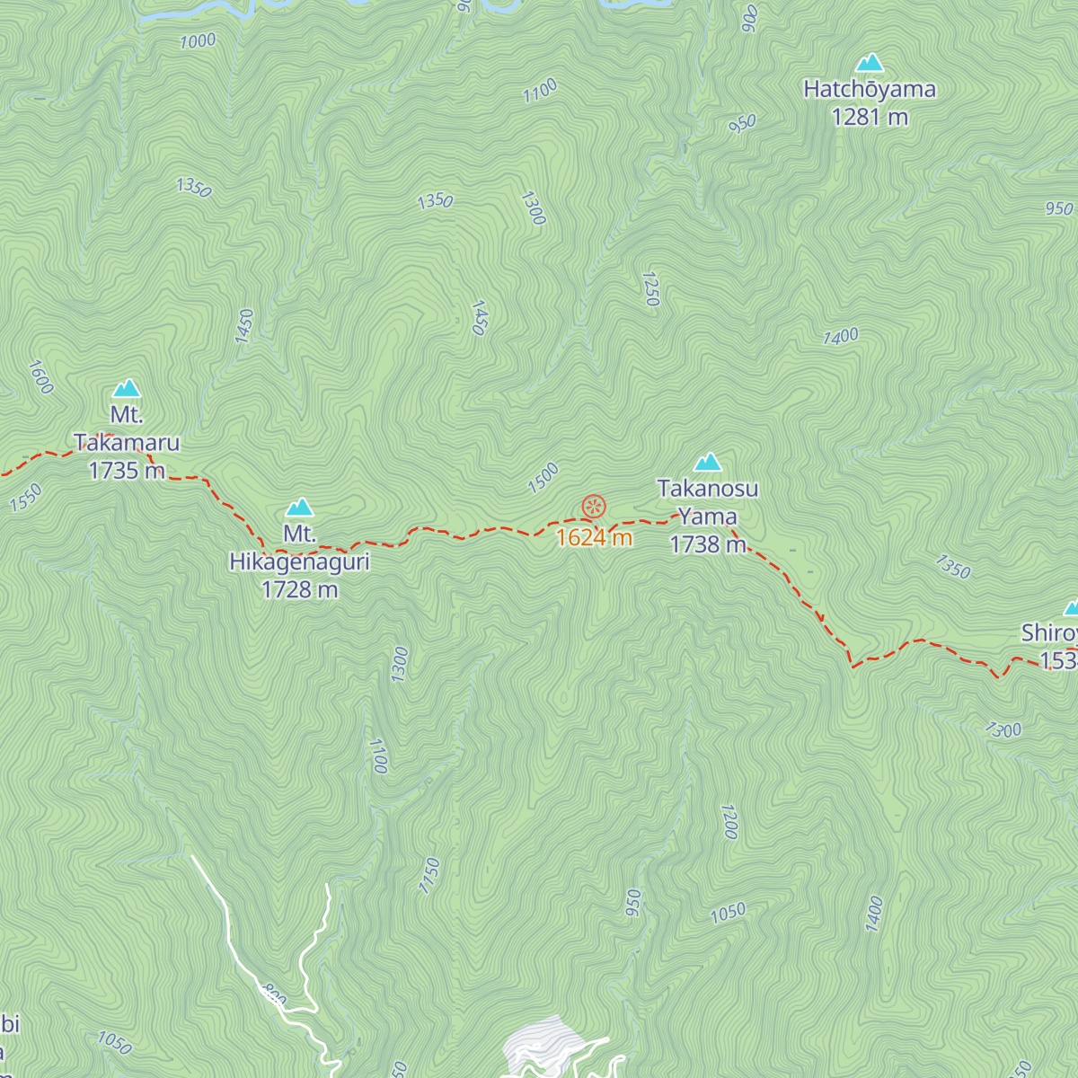 Takanosu Hut (non staffed) map