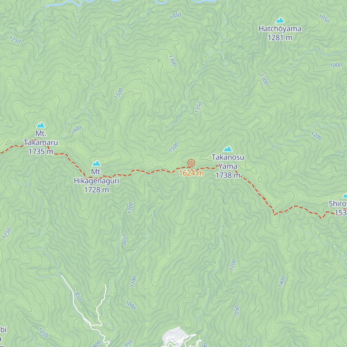 Takanosu Hut (non staffed) map