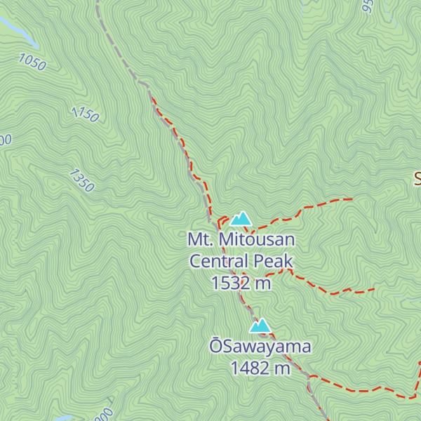 Map of Mt. Mitousan West Peak