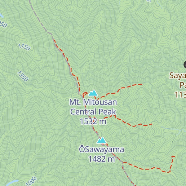 Map of Mt. Mitousan Central Peak