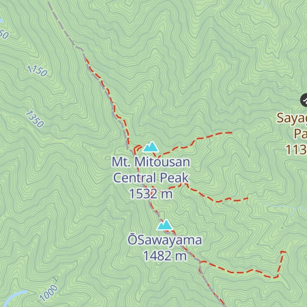 Map of Mt. Mitousan East Peak