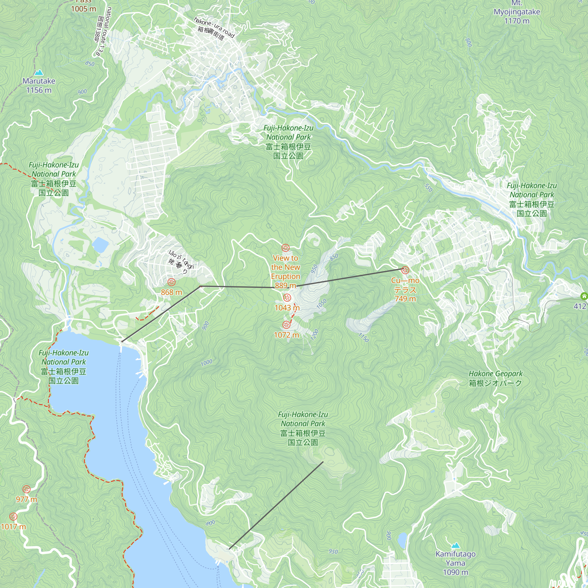Owakudani Information Center map