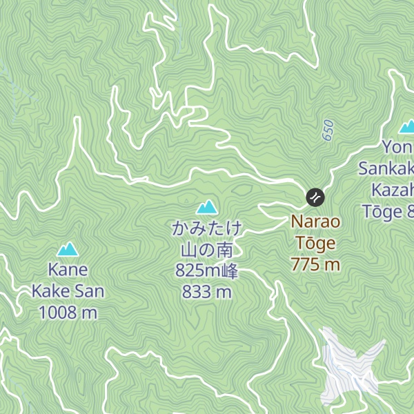 Map of かみたけ山の南825m峰