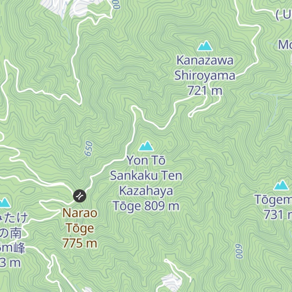 Map of Yon Tō Sankaku Ten Kazahaya Tōge
