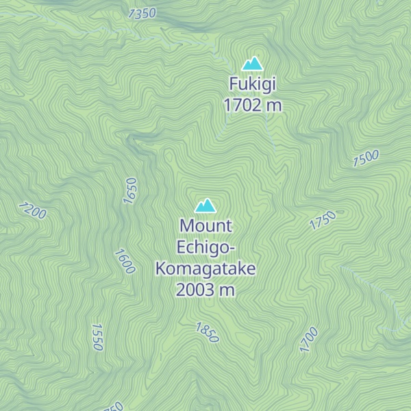 Map of Mount Echigo-Komagatake
