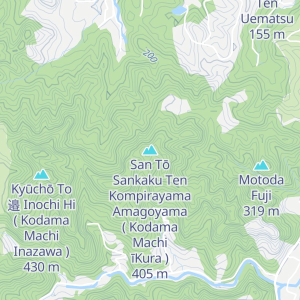 Map of San Tō Sankaku Ten   Kompirayama    Amagoyama ( Kodama Machi īKura )