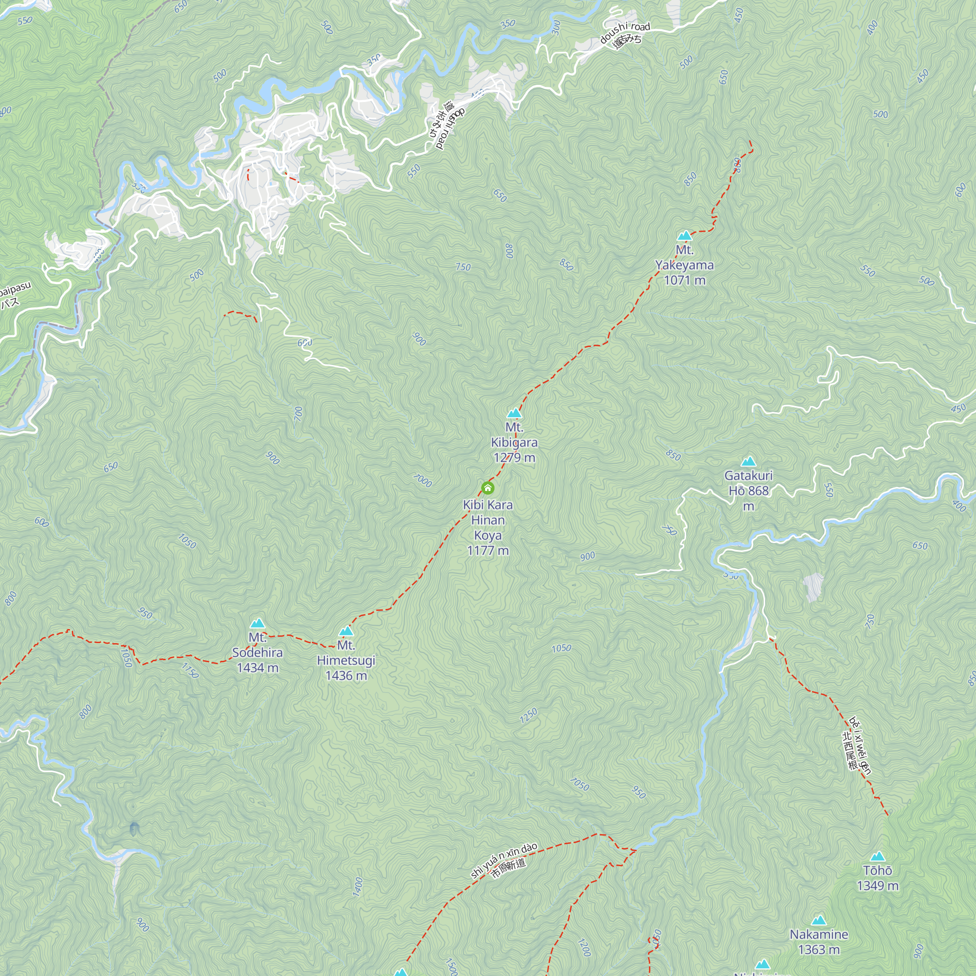 Kibi Kara Hinan Koya map
