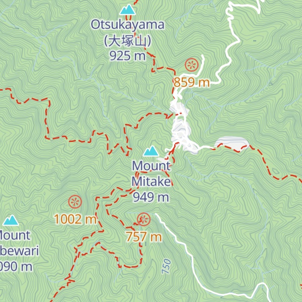 Map of Mount Mitake