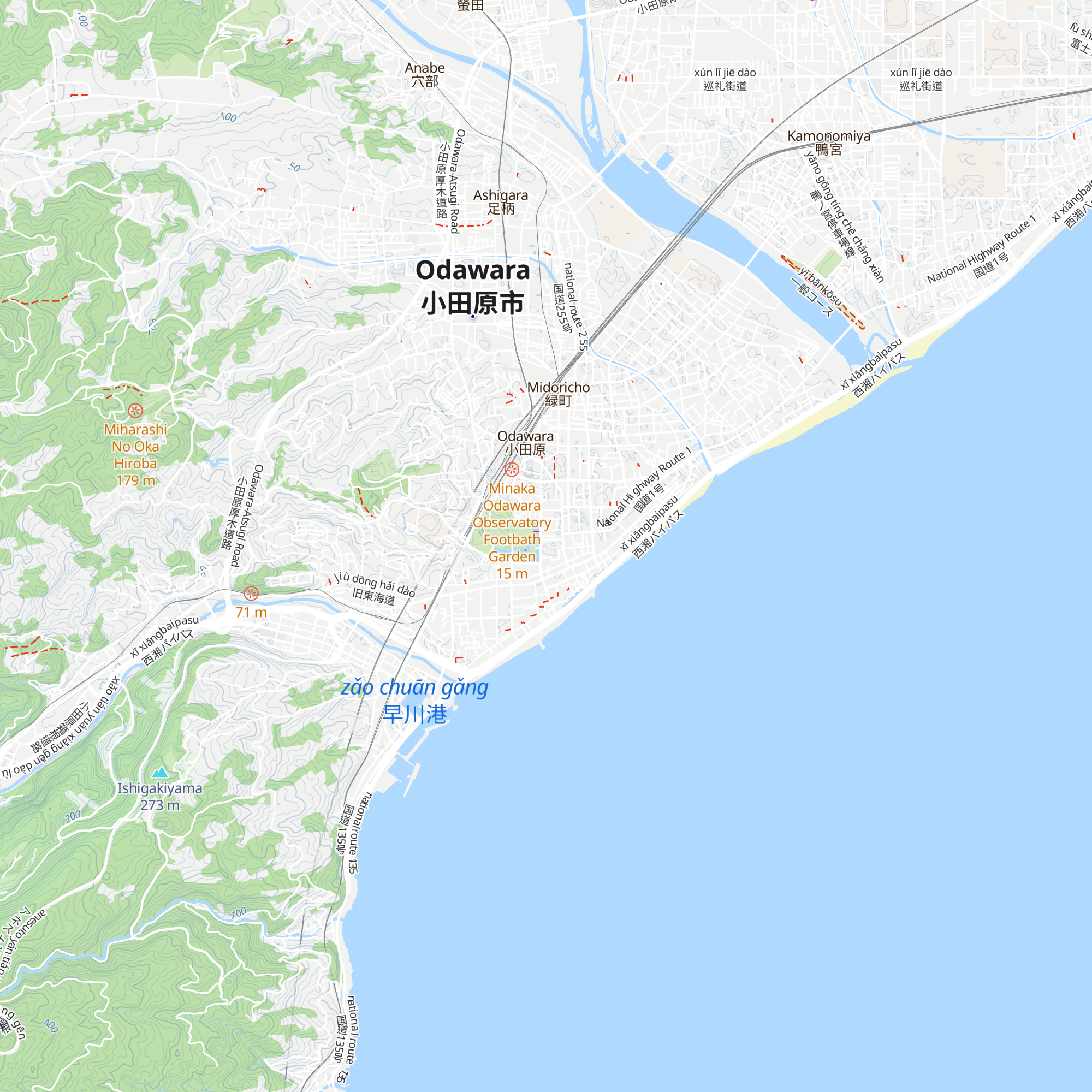 Odawara Shi Kankō Kōryū Sentā map