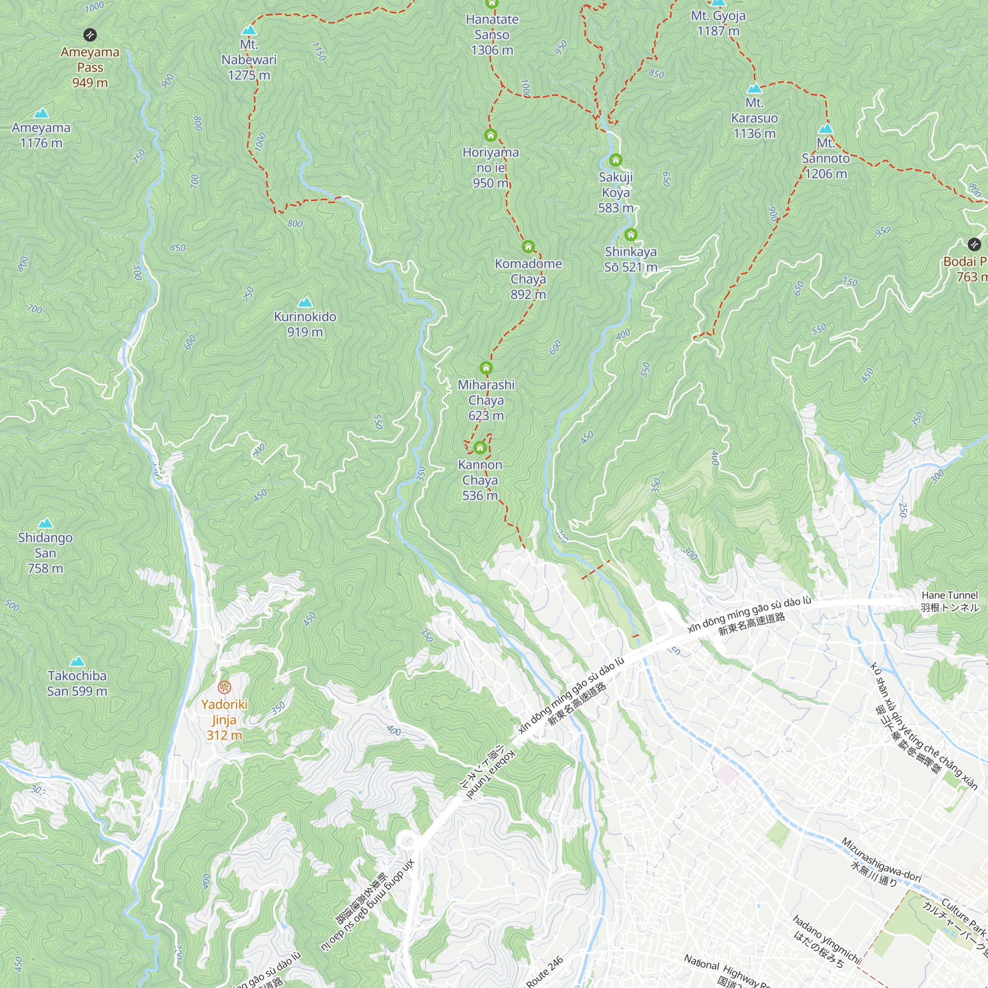 Tanzawa Bēsu map